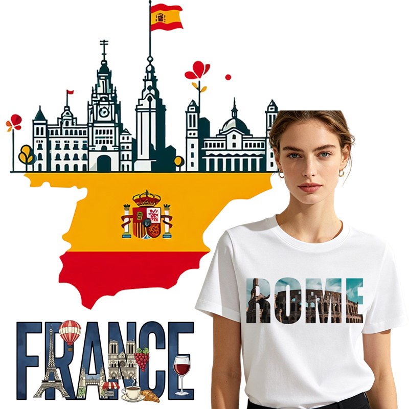 3D Printing Vinyl - Francja Ameryka Nowy Jork alfabet plakat