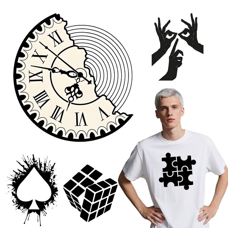 3D Printing Vinyl - Czarna grafika DTF na odzieży, termotransfer,