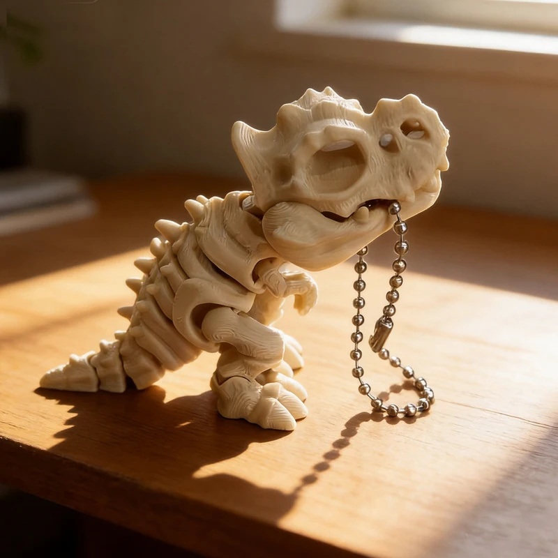 3D Printing Keychain - Model szkieletu Tyranozaura Rexa wykonany w