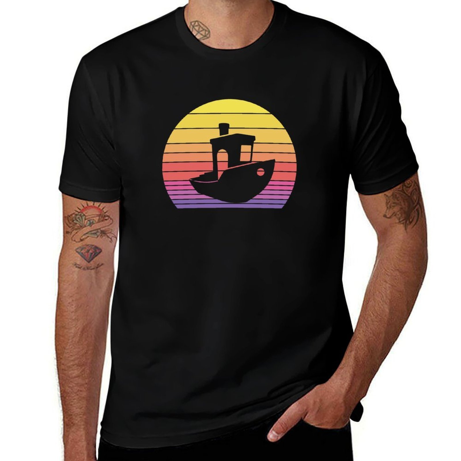 3D Printing Quote - Postarzana koszulka vintage z nadrukiem „Benchy