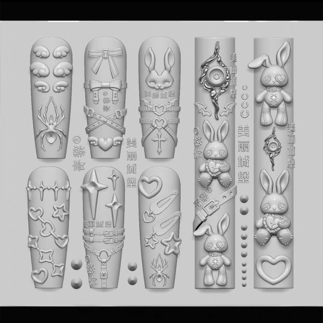 3D Printing Template - 1 szt. Punk Królik Niedźwiedź Pająk
