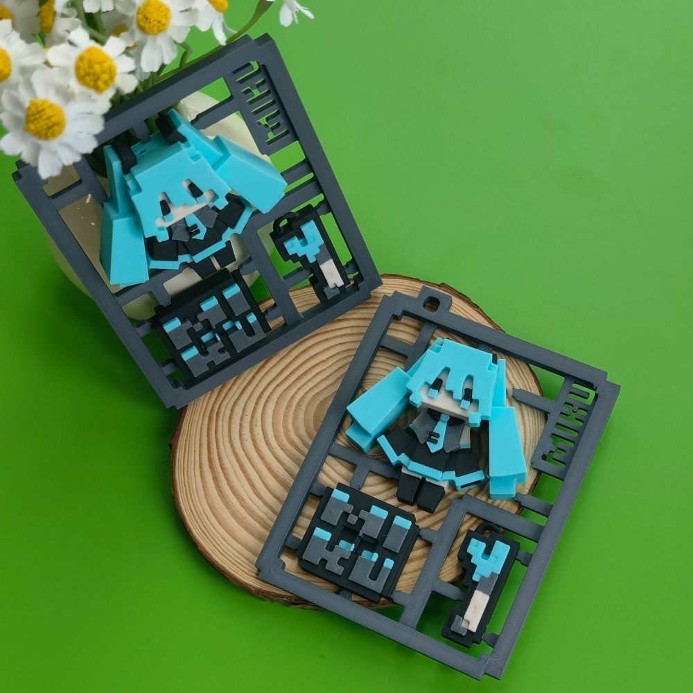 3D Printing Keychain - Drukowany w technologii 3D uroczy pikselowy