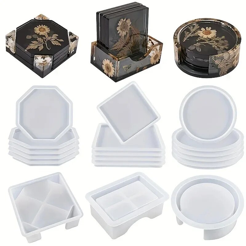 3D Printing Epoxy Resin - Zestaw form do żywicy Coaster zawiera